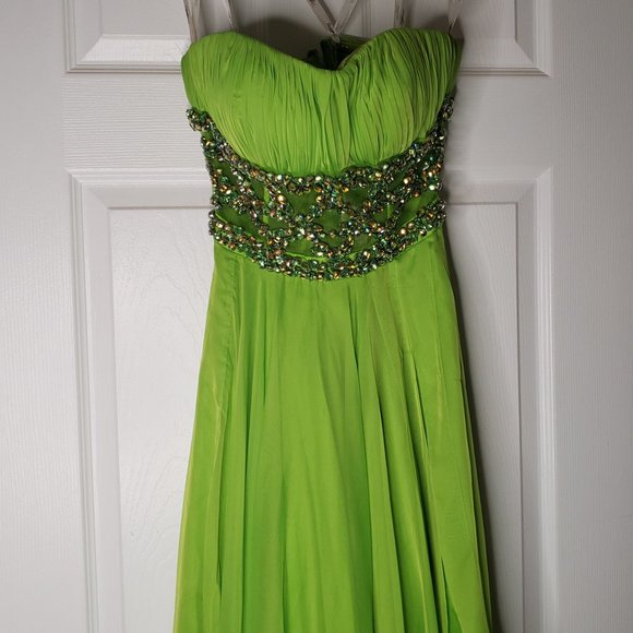 Long Keylime Prom Dress - Picture 1 of 12